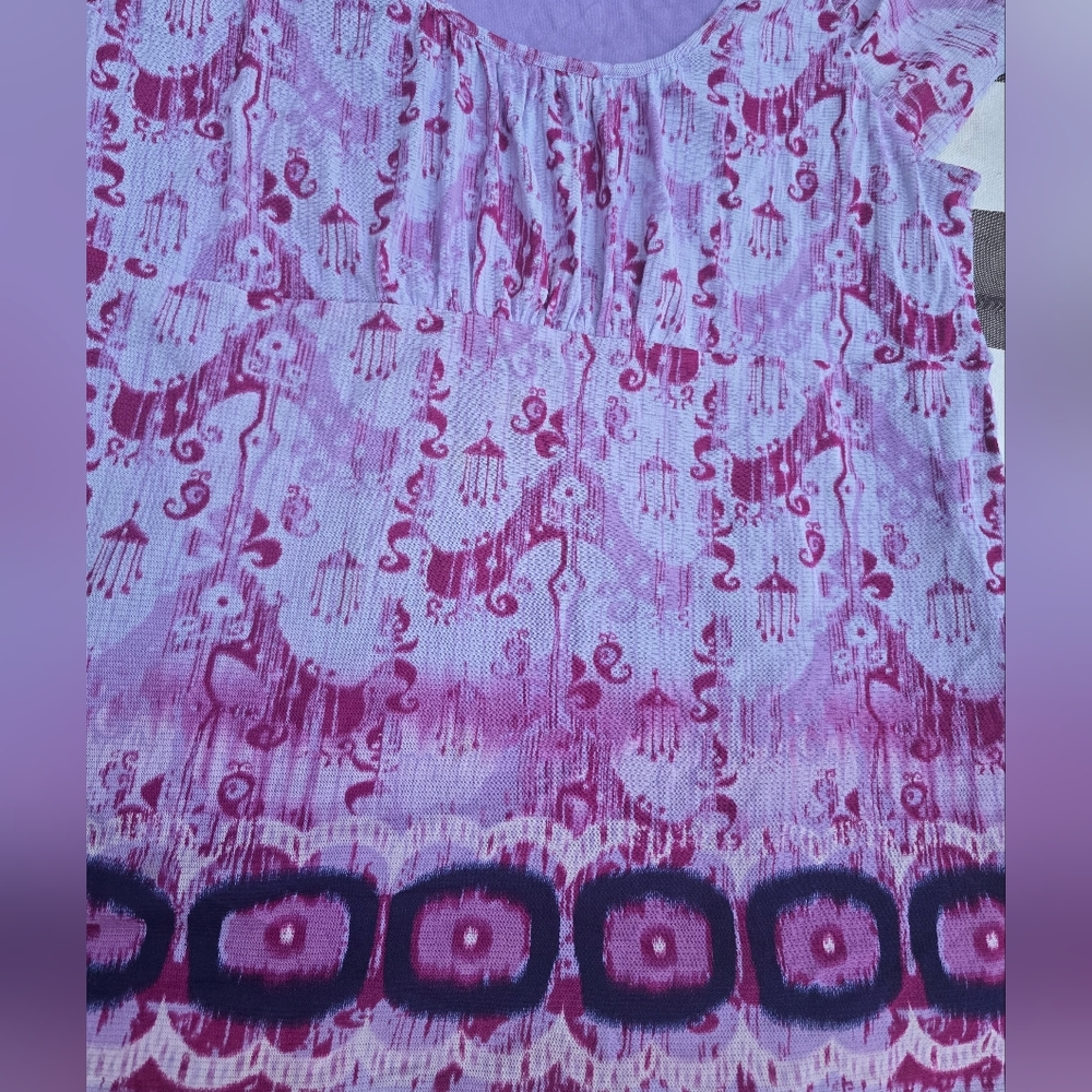 Axcess | Pink & Purple Patterned Blouse - Picture 3 of 4